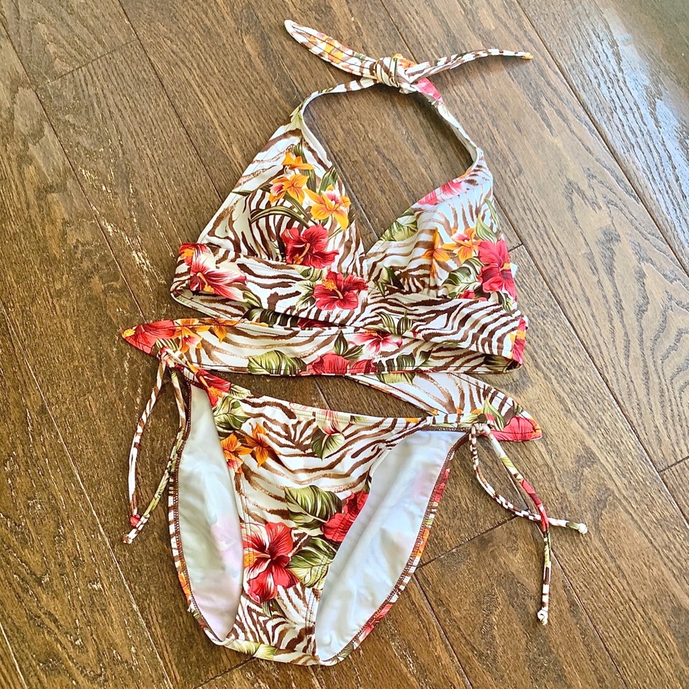 Liquid Blue women’s high leg cut floral bikini